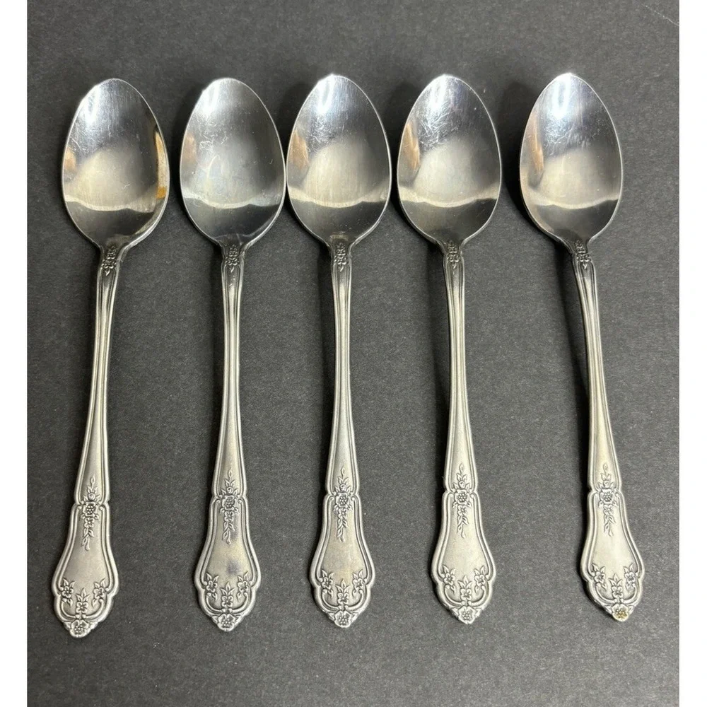 5 Rogers Stanley Roberts Teaspoons 6